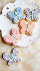 A cute platter of butterfly sugar cookies