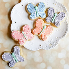 A cute platter of butterfly sugar cookies