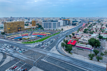 Obraz premium Aerial View of Salwa Road C Ring Road Doha Qatar 