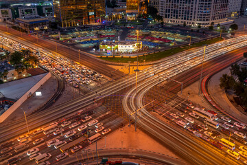 Fototapeta na wymiar Aerial View of Salwa Road C Ring Road Doha Qatar 