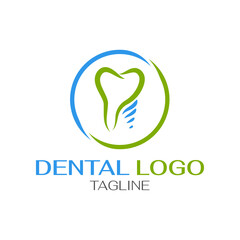 Dental concept logo design template. vector logo isolated on white background