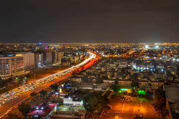 Fototapeta na wymiar Aerial View of Salwa Road C Ring Road Doha Qatar 