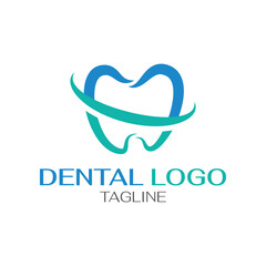 Dental concept logo design template. vector logo isolated on white background