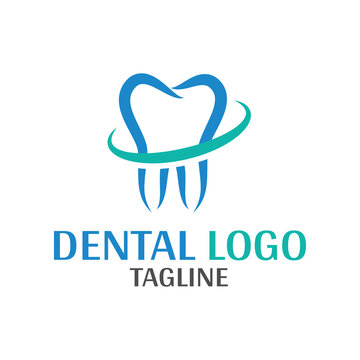 Dental concept logo design template. vector logo isolated on white background
