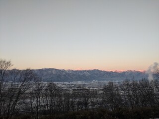 朝焼けの日本アルプス