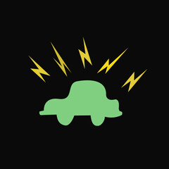 illustration of electric car in background