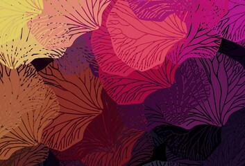 Dark Pink, Yellow vector background with abstract shapes.