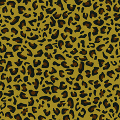 Leopard pattern. Vector. Animal drawing, predator. Seamless print.