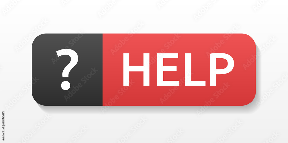 Aufkleber Help button. Question mark icon on help web button. Customer service concept