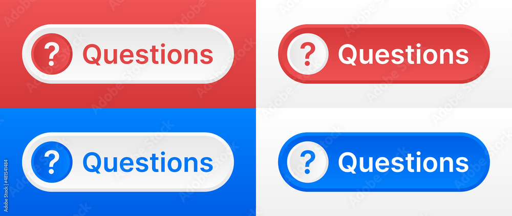 Fototapete question web button with question mark icon design.