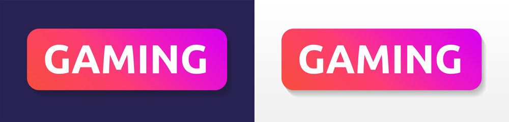Obraz premium Gaming text on neon label. Gaming banner.