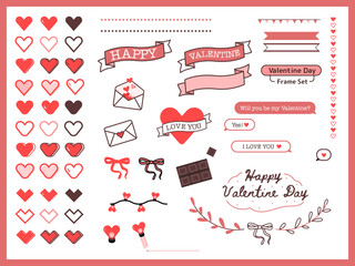Editable valentine day icons set