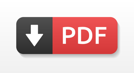 Download PDF vector web button with arrow down.