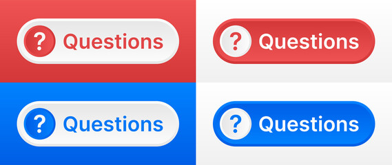 Fototapeta premium Question web button with question mark icon design.