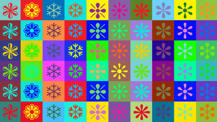 Flower Colorful Seamless Pattern Texture Background , Soft Blur Wallpaper