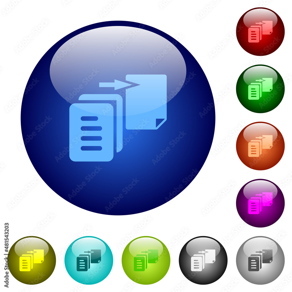 Poster move file solid color glass buttons