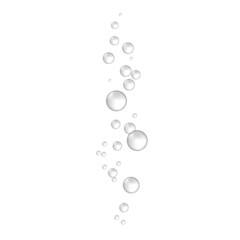 Underwater hissing air bubbles. Carbonated drink. Vector illustration.