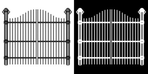 3D rendering illustration of an iron gate