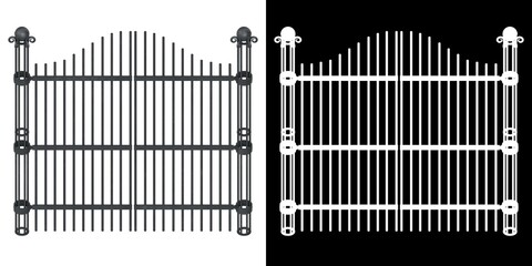 3D rendering illustration of an iron gate