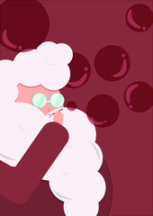 minimalistic santa with bubbles
