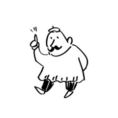 線画の画家イラスト