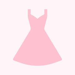 Pink dress vector icon. High quality fashion illustration isolated. Female clothing editable symbol