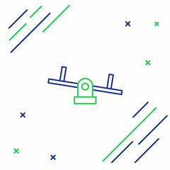Line Seesaw icon isolated on white background. Teeter equal board. Playground symbol. Colorful outline concept. Vector