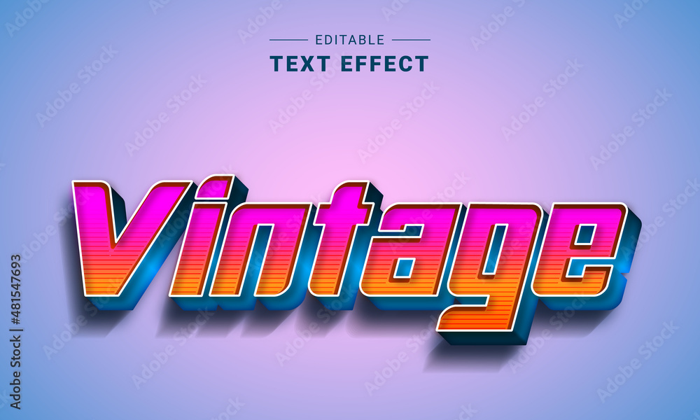 Poster editable text effect - retro text style theme. text effect