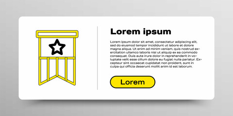 Line American flag icon isolated on white background. Flag of USA. United States of America. Colorful outline concept. Vector