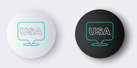 Line USA Independence day icon isolated on grey background. 4th of July. United States of America country. Colorful outline concept. Vector