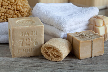 Fototapeta na wymiar Spa Still Life With Organic Soap