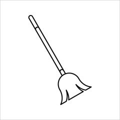 Broom cleaning Simple vector modern icon design illustration on white background. eps 10