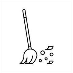 Broom cleaning Simple vector modern icon design illustration on white background. eps 10