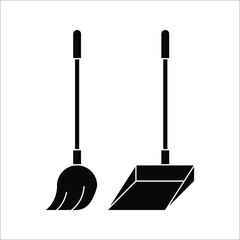 Broom cleaning Simple vector modern icon design illustration on white background. eps 10