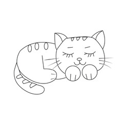 cute cat coloring page for kids