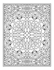 Coloring page mandala background. black and white coloring book pattern
