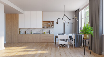 modern kitchen interior.
