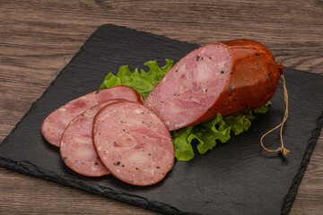 Smoked ham sausage with spices