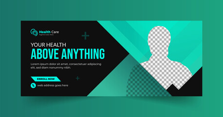 Medical healthcare service facebook cover and web banner design