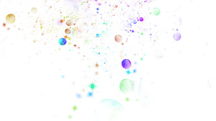 Abstract holiday background with green and violet drops. Fantastic light effect. Digital fractal art. 3d rendering.