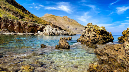 Fototapeta na wymiar Sicily coast, Zingaro Nature Reserve in San Vito Lo Capo, Italy