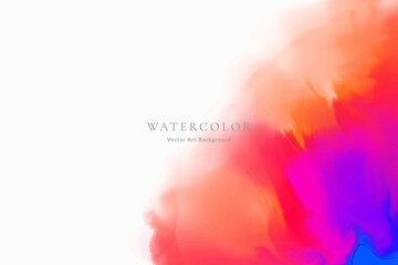 Fototapeta na wymiar Watercolor art background vector. Wallpaper design with paint brush. Pink watercolor Illustration for prints, wall art, cover and invitation cards.