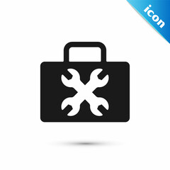 Grey Toolbox icon isolated on white background. Tool box sign. Vector