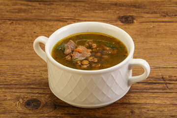 Lentil soup with chicken and vegetables