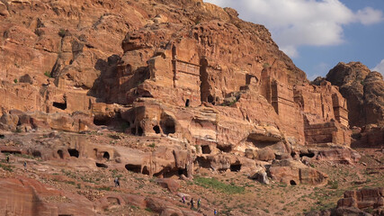 Royal Tombs and Street of Facades in Petra - Jordan, World Heritage Site