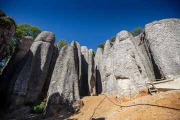 In the ancient city of Selge in Antalya, “Adam Kayalar,”means “Man Rocks” resemble several...