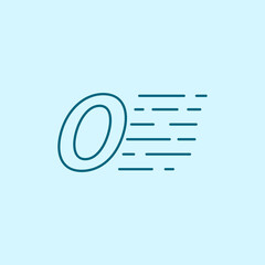 letter e Speed Logo Design Element. line art logo in blue background.