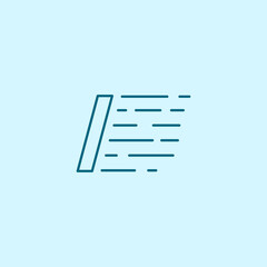 letter I Speed Logo Design Element. line art logo in blue background.