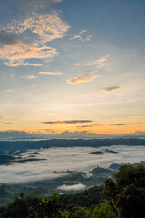 Take a morning view at the top of the mountain.