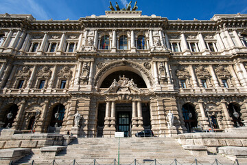 Palace of Justice seat of Supreme Court of Cassation (Corte di Cassazione), Rome, Italy - obrazy, fototapety, plakaty
